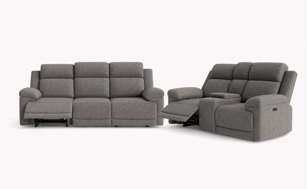 Lucius 3 + 2 Seater Power Recliner Sofas, Vespa Grey