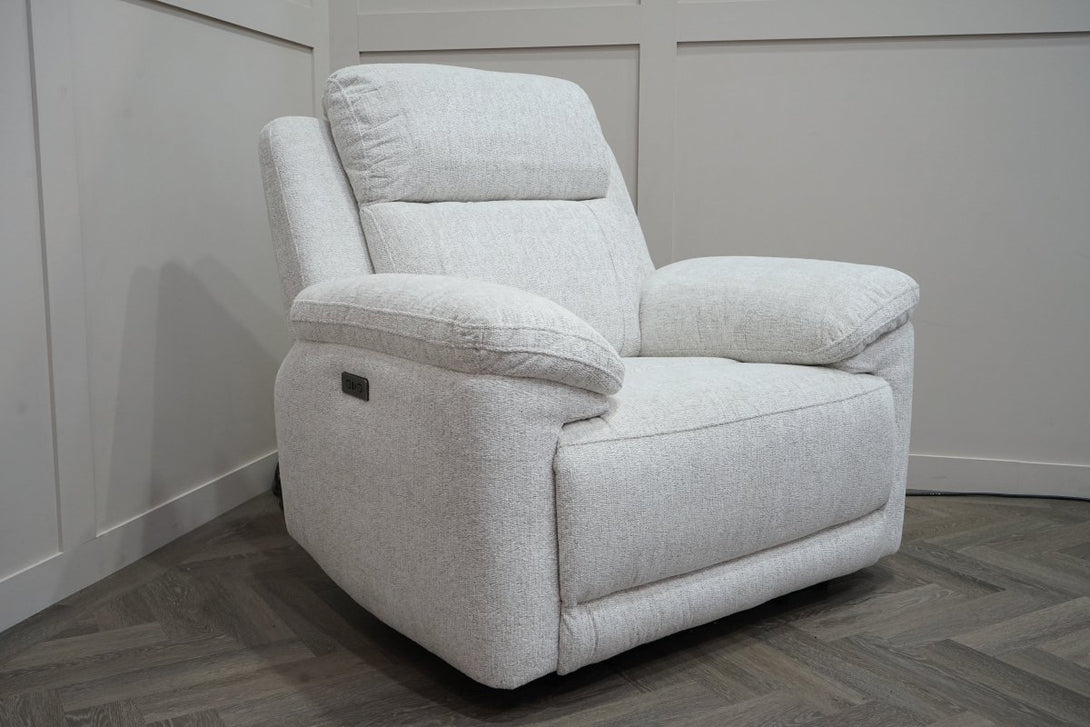 Lucius Power Recliner Armchair, Belfast Cream