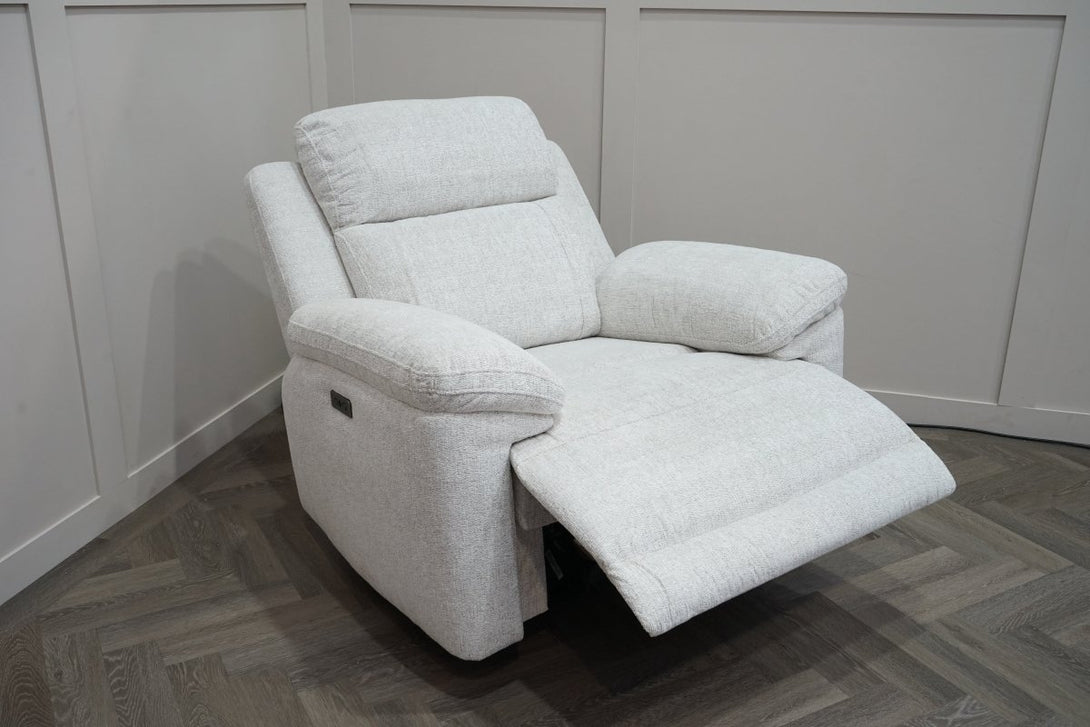 Lucius Power Recliner Armchair, Belfast Cream