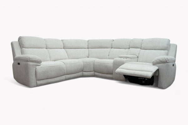 Lucius Power Reclining Modular Corner Sofa, Vespa Cream