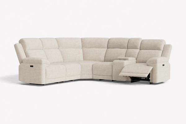 Lucius Power Reclining Modular Corner Sofa, Vespa Cream