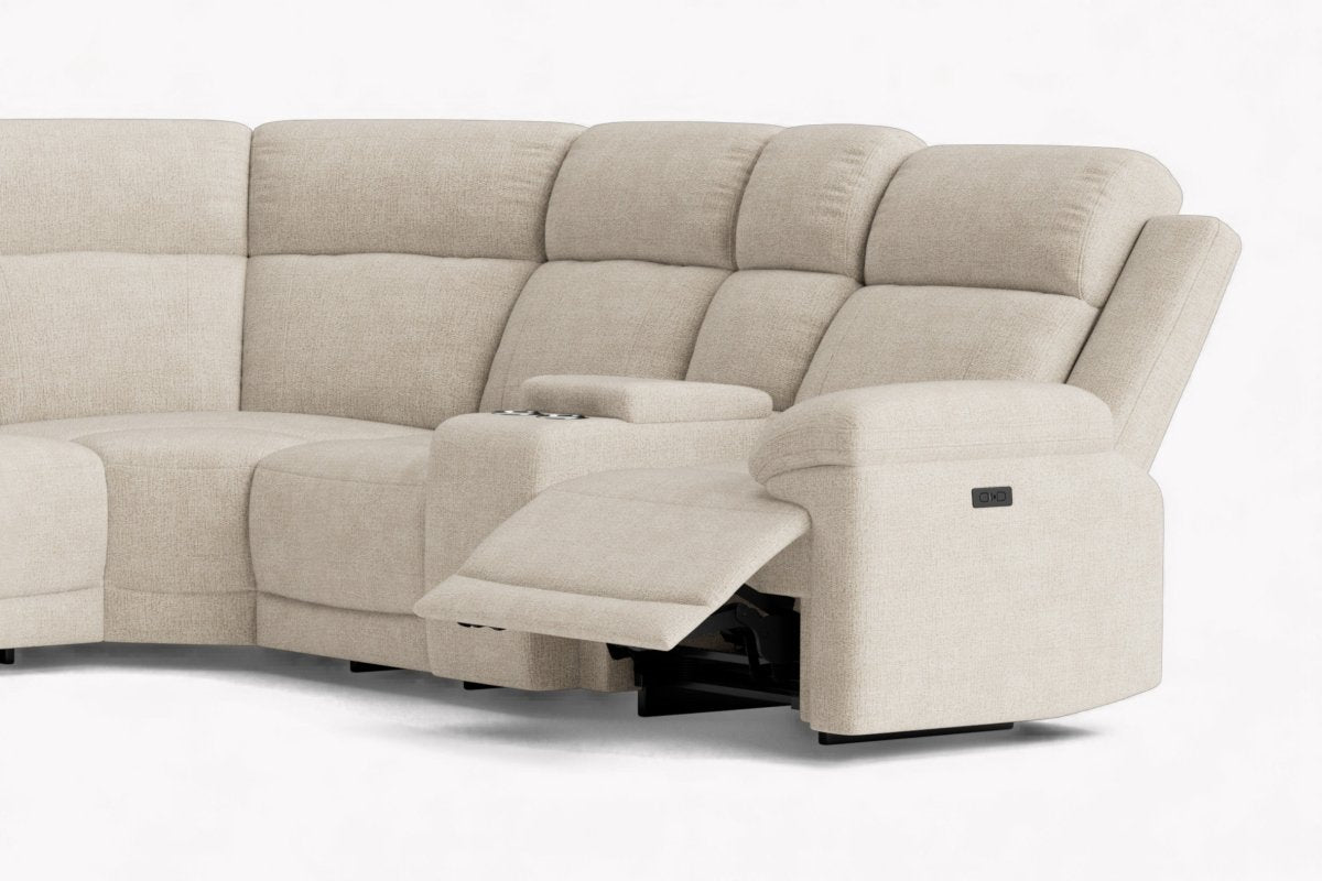 Lucius Power Reclining Modular Corner Sofa, Vespa Cream