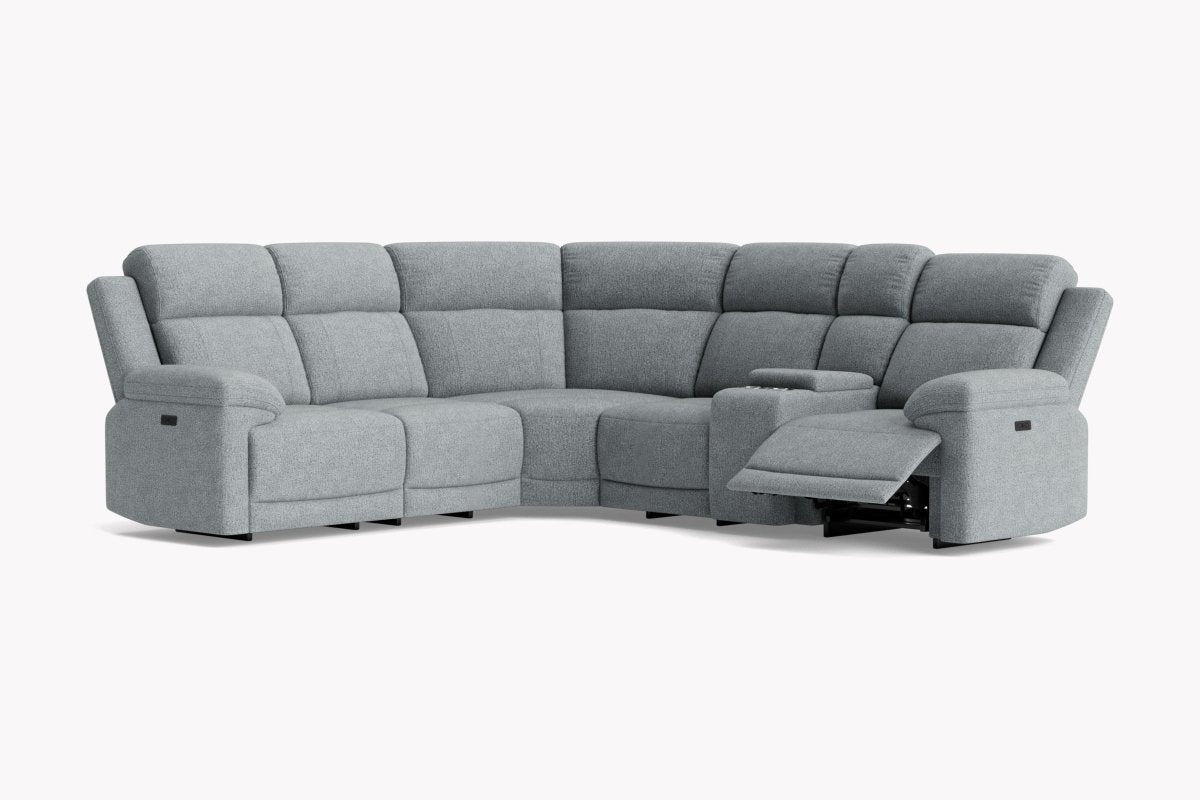 Lucius Power Reclining Modular Corner Sofa, Vespa Grey