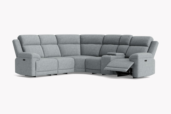 Lucius Power Reclining Modular Corner Sofa, Vespa Grey