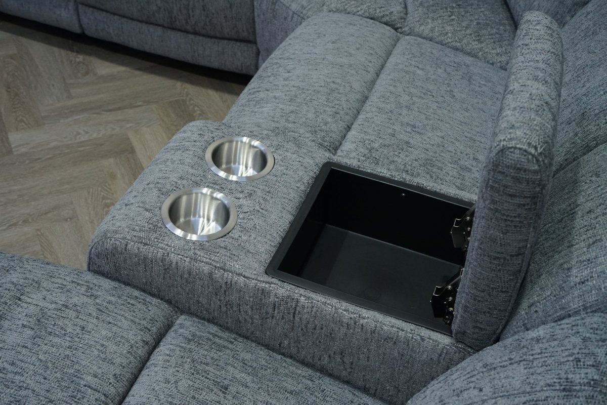 Lucius Power Reclining Modular Corner Sofa, Vespa Grey