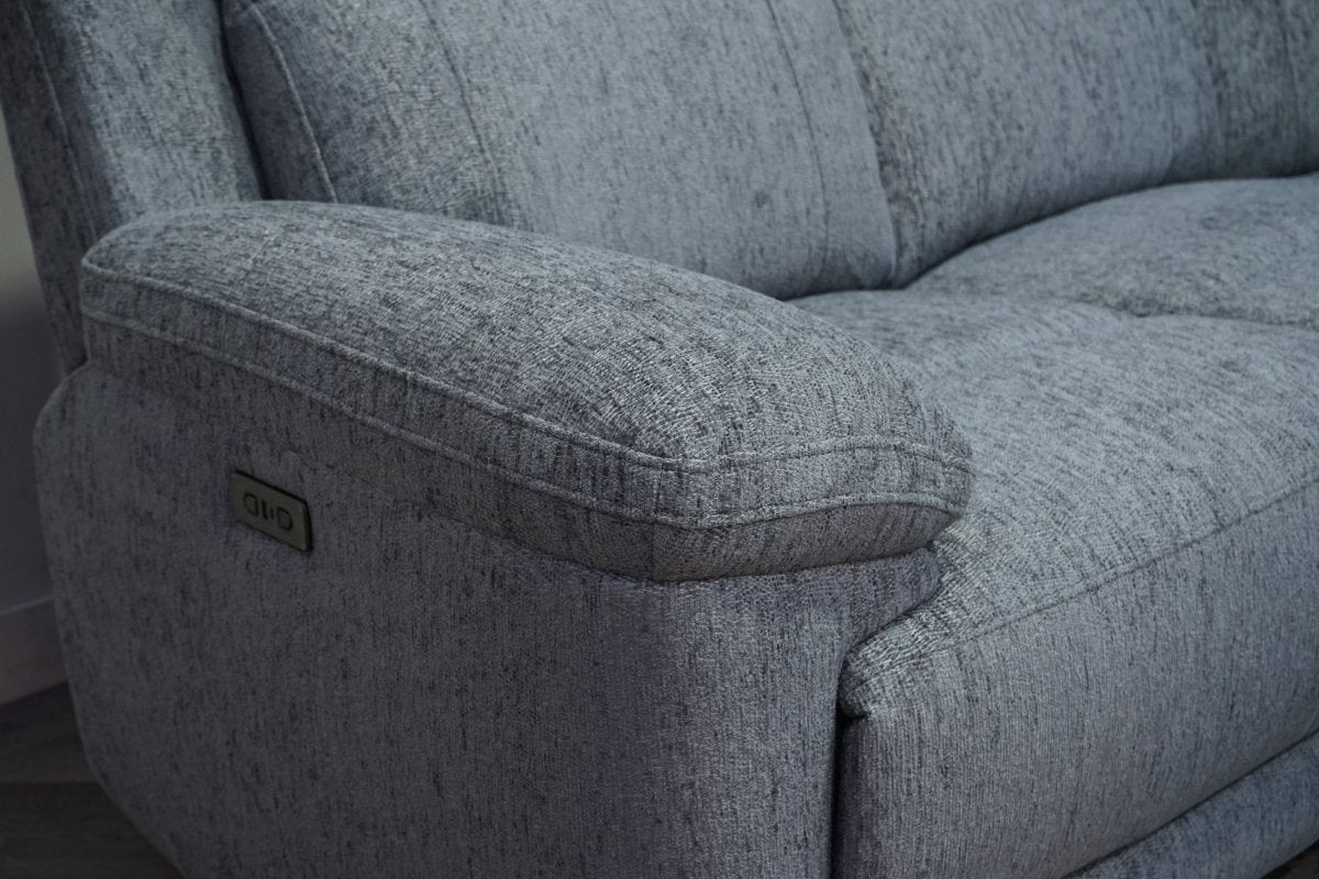 Lucius Power Reclining Modular Corner Sofa, Vespa Grey