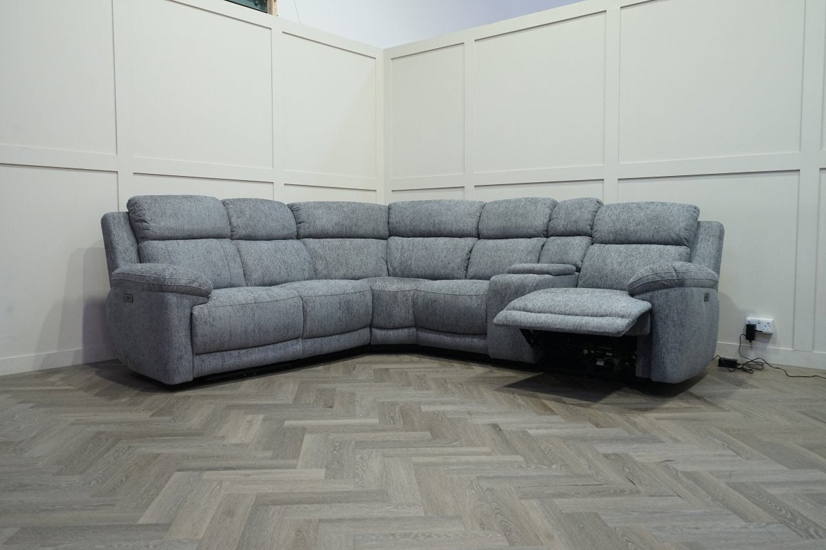 Lucius Power Reclining Modular Corner Sofa, Vespa Grey