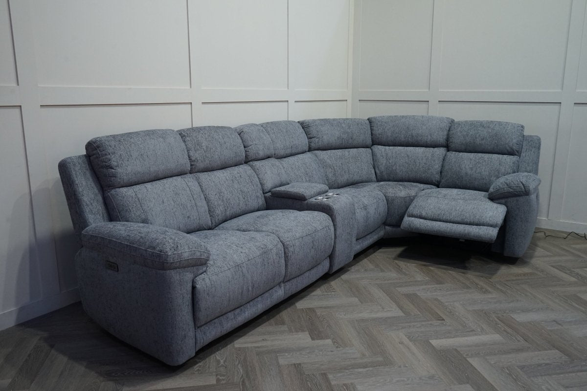 Lucius Power Reclining Modular Corner Sofa, Vespa Grey