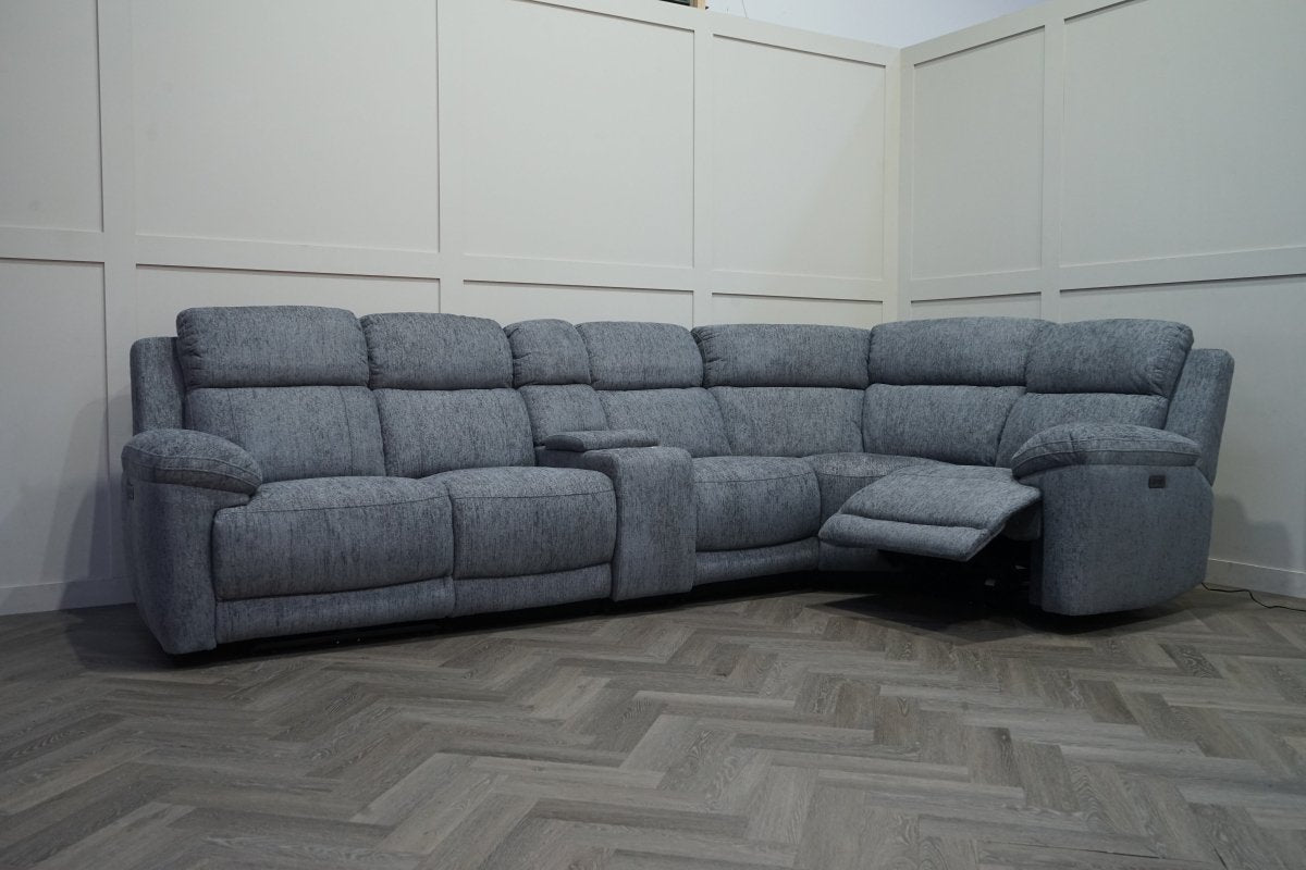 Lucius Power Reclining Modular Corner Sofa, Vespa Grey