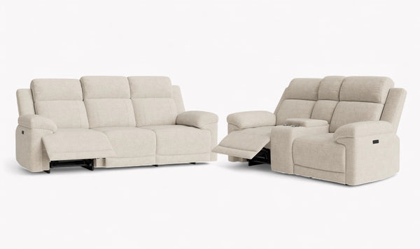 Lucius 3 + 2 Seater Power Recliner Sofas, Vespa Cream