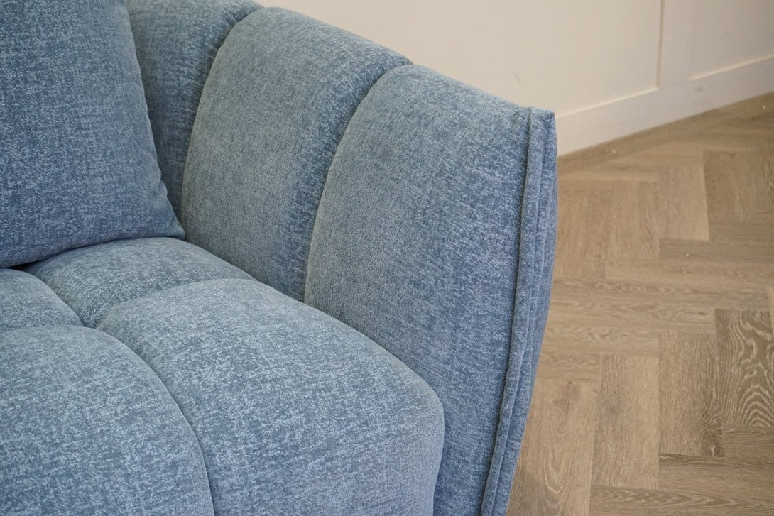 Lunar Large 3 Seater Sofa, Ocean Blue Chenille