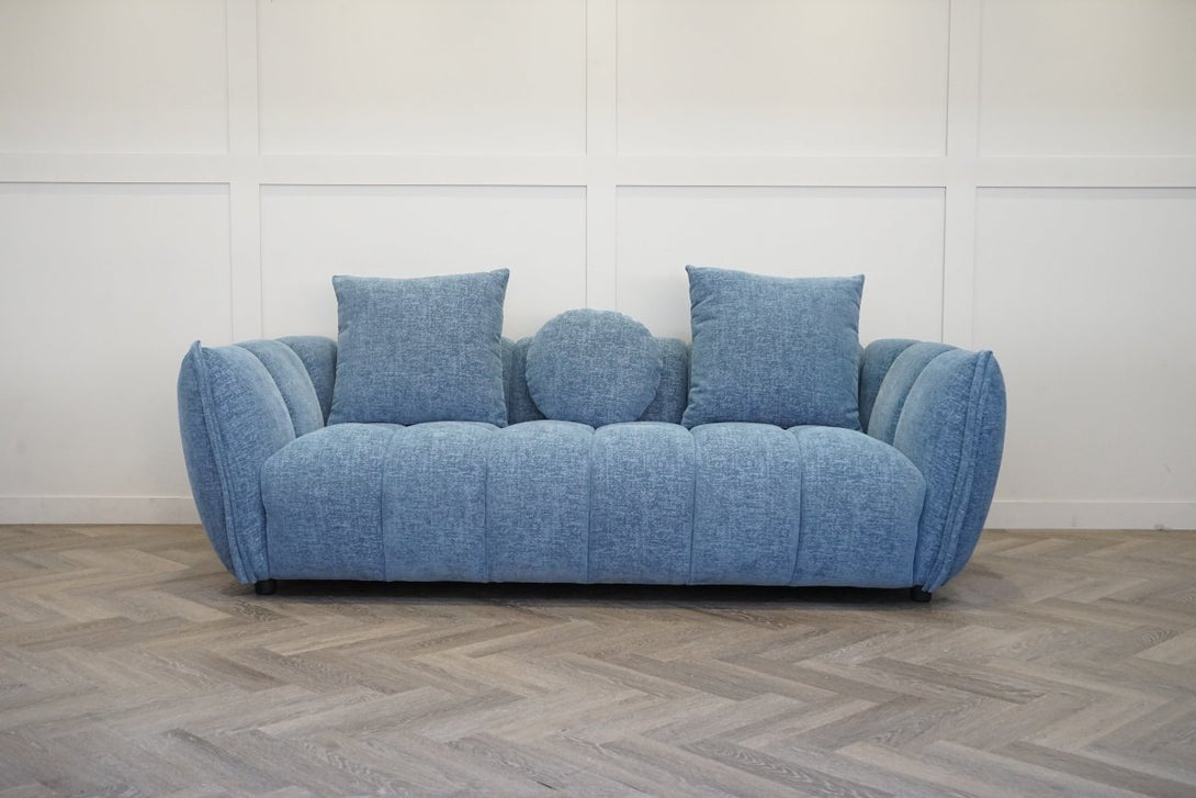 Lunar Large 3 Seater Sofa, Ocean Blue Chenille
