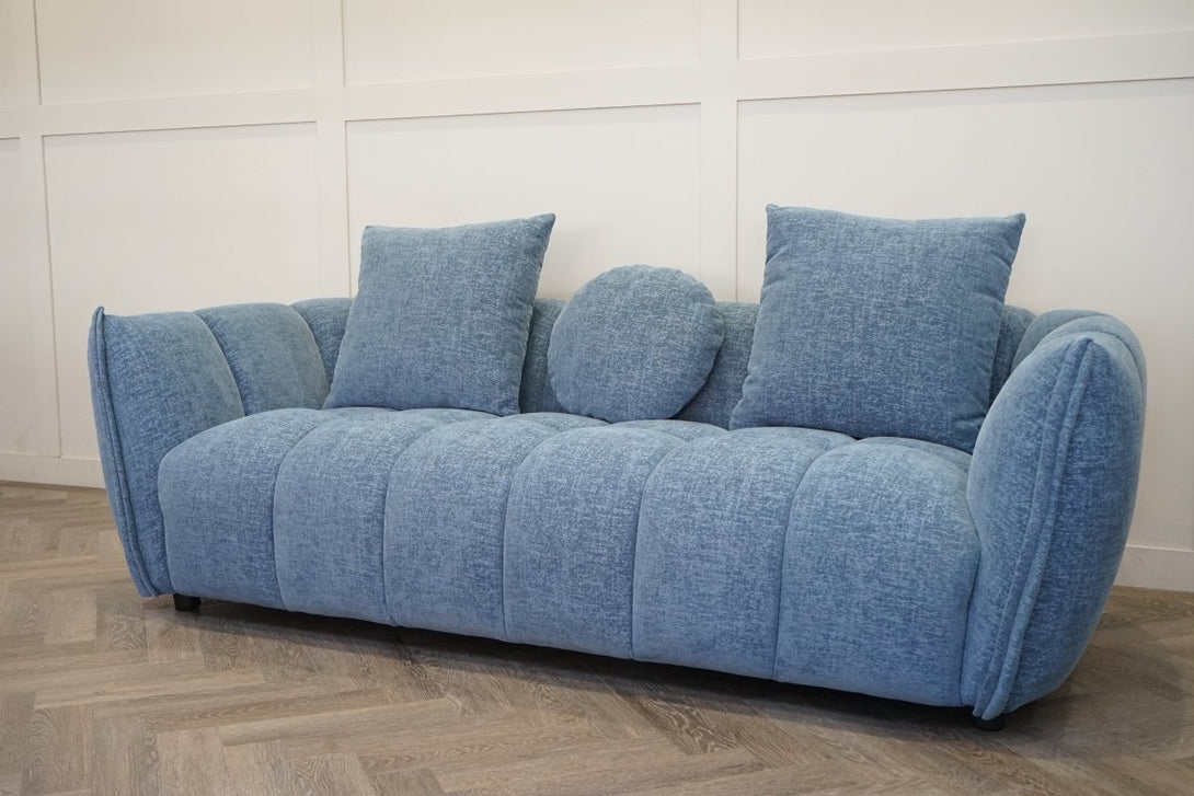Lunar Large 3 Seater Sofa, Ocean Blue Chenille