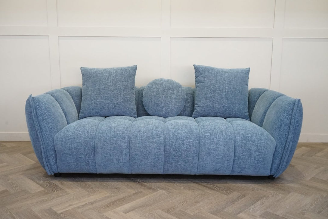 Lunar Large 3 Seater Sofa, Ocean Blue Chenille