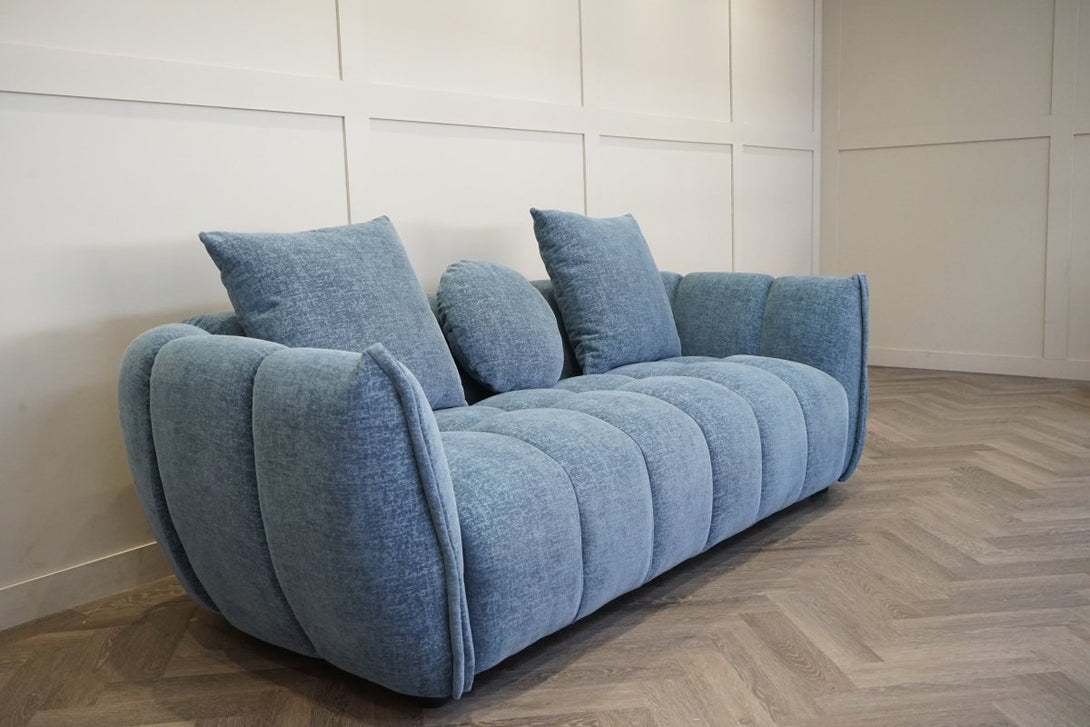 Lunar Large 3 Seater Sofa, Ocean Blue Chenille