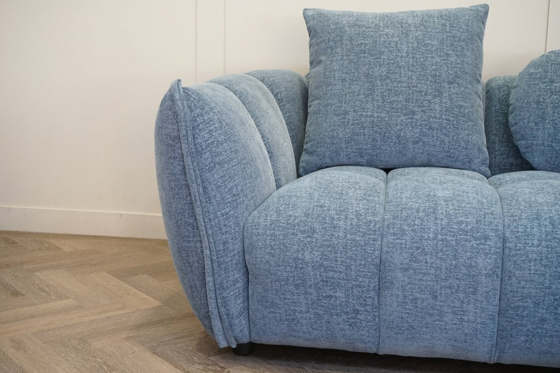 Lunar Large 3 Seater Sofa, Ocean Blue Chenille