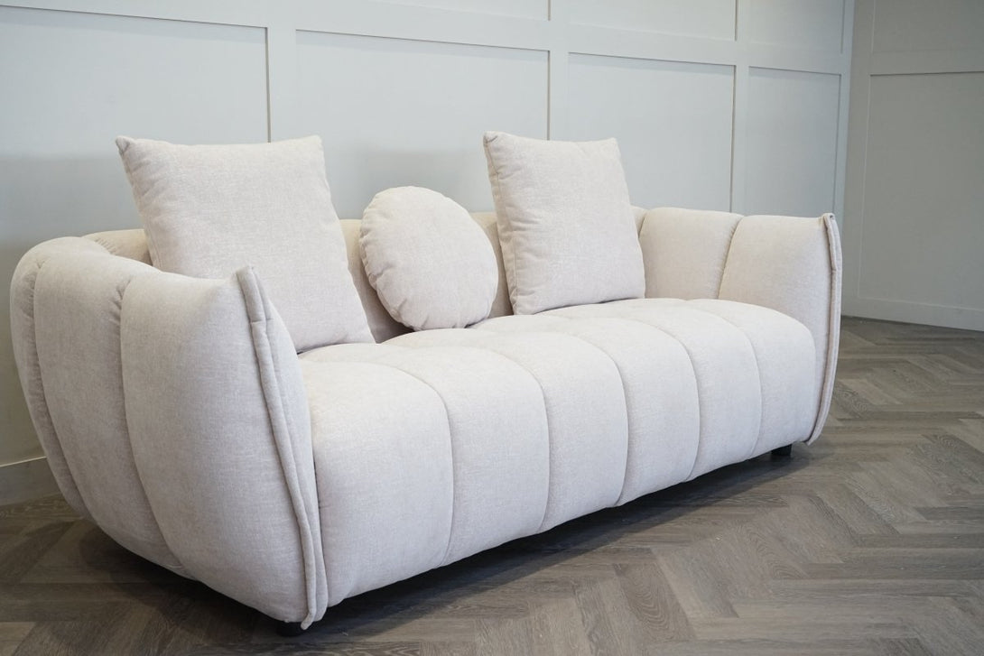 Lunar Large 3 Seater Sofa, Sandstone Chenille
