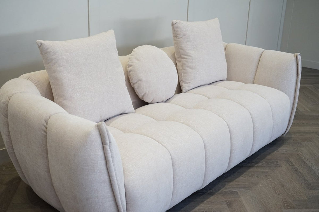 Lunar Large 3 Seater Sofa, Sandstone Chenille