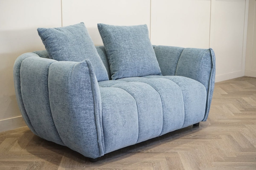 Lunar Medium 2 Seater Sofa, Ocean Blue Chenille