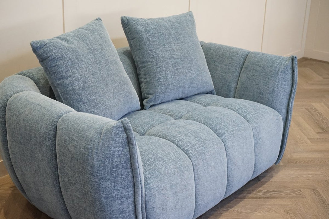 Lunar Medium 2 Seater Sofa, Ocean Blue Chenille