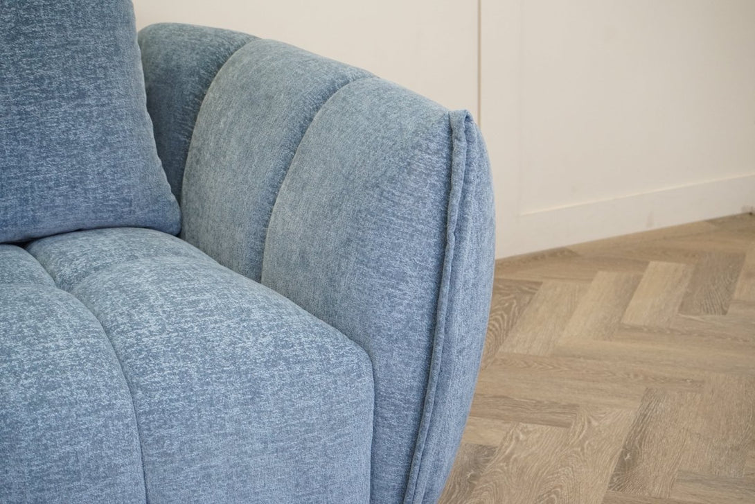 Lunar Swivel Armchair, Ocean Blue Chenille