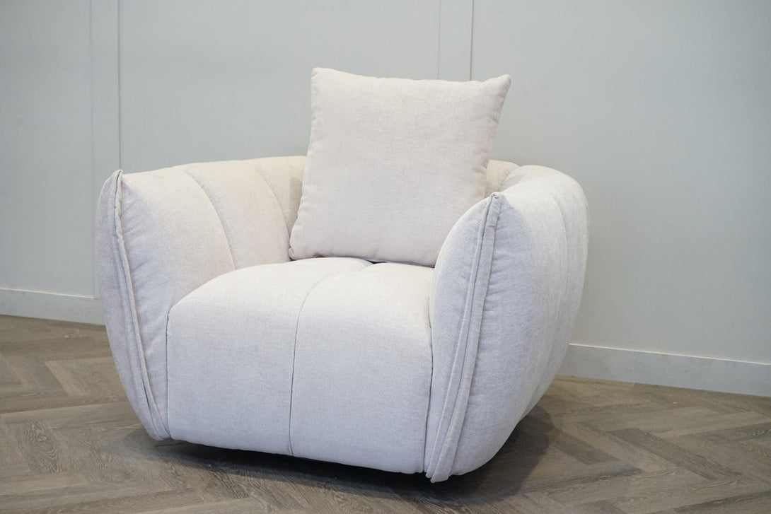 Lunar Swivel Armchair, Sandstone Chenille