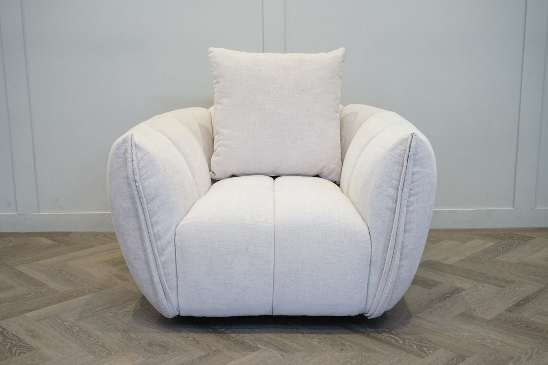 Lunar Swivel Armchair, Sandstone Chenille