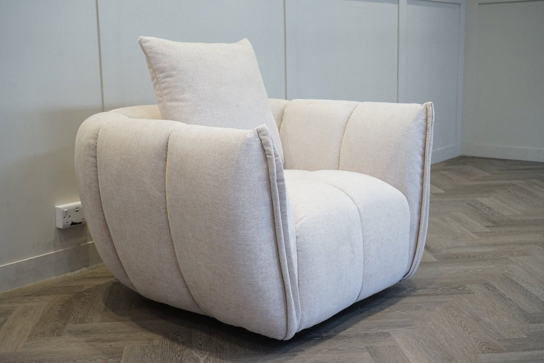 Lunar Swivel Armchair, Sandstone Chenille
