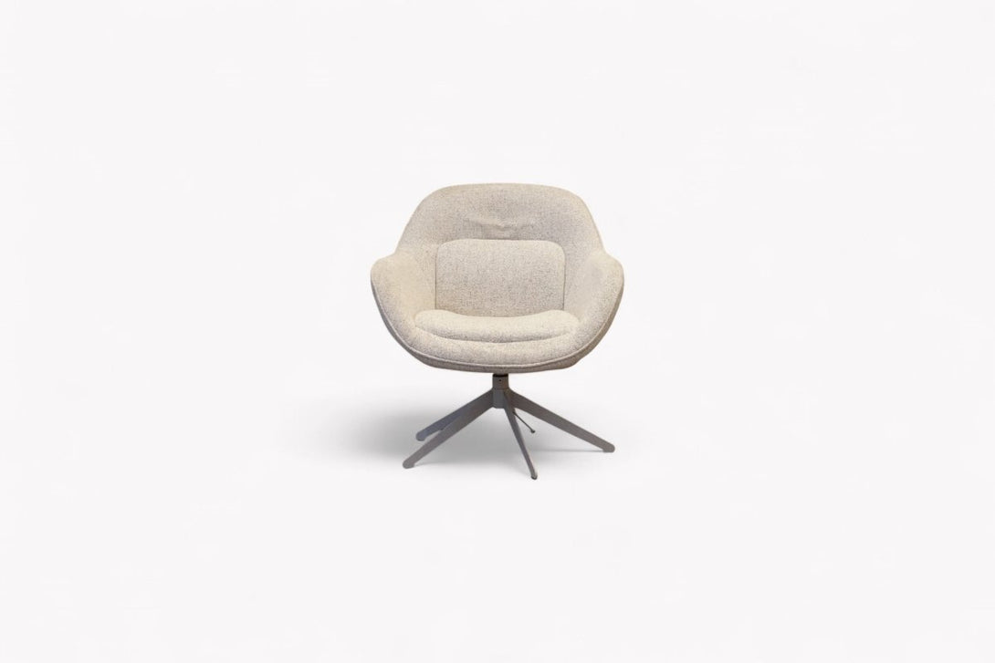 Lynn Swivel Chair, Natural Fleck Weave