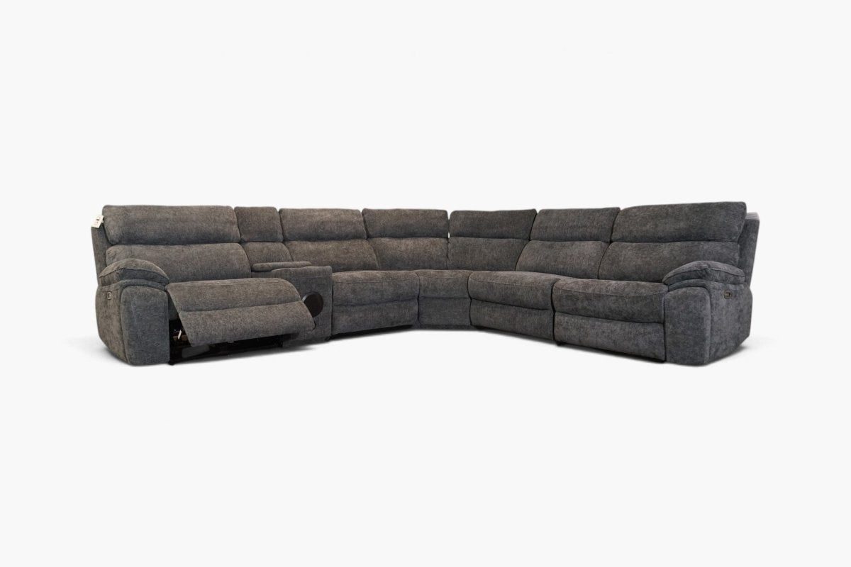 Lyon Large Modular Power Reclining Corner Sofa, Luxe Chenille Charcoal