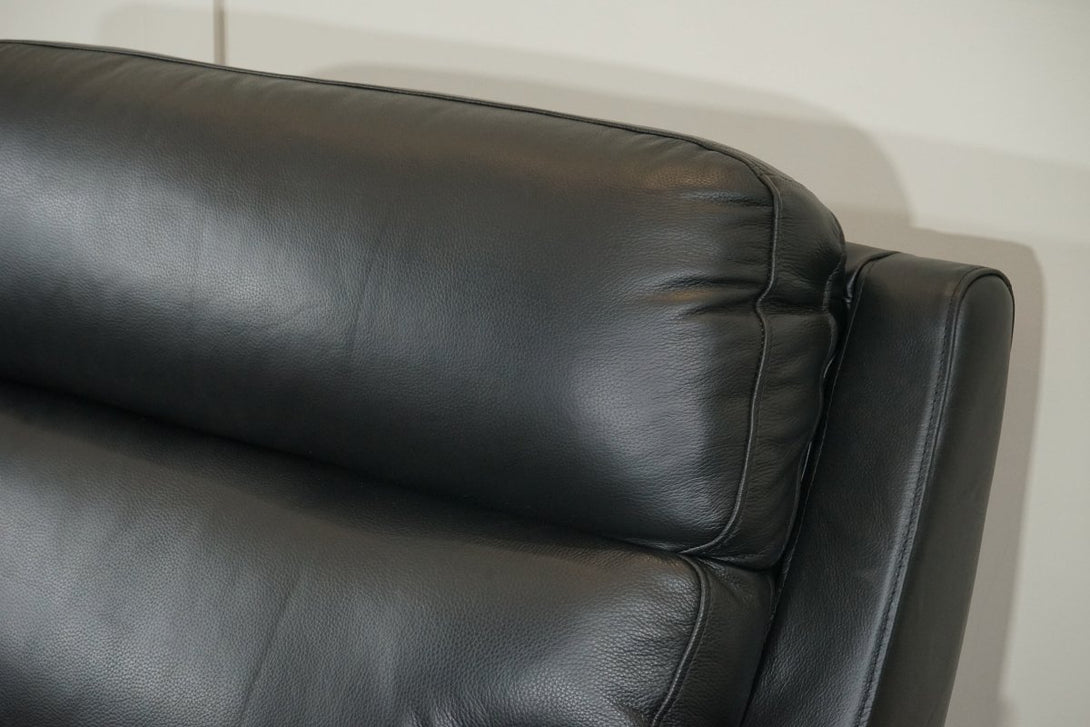 Maer 3+1+1 Seater Reclining Sofa Set, Black Leather