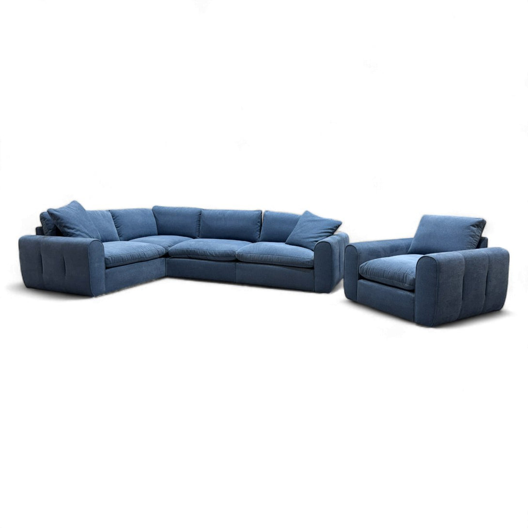 Maine Large Modular Corner Sofa & Armchair, Nantes Blue