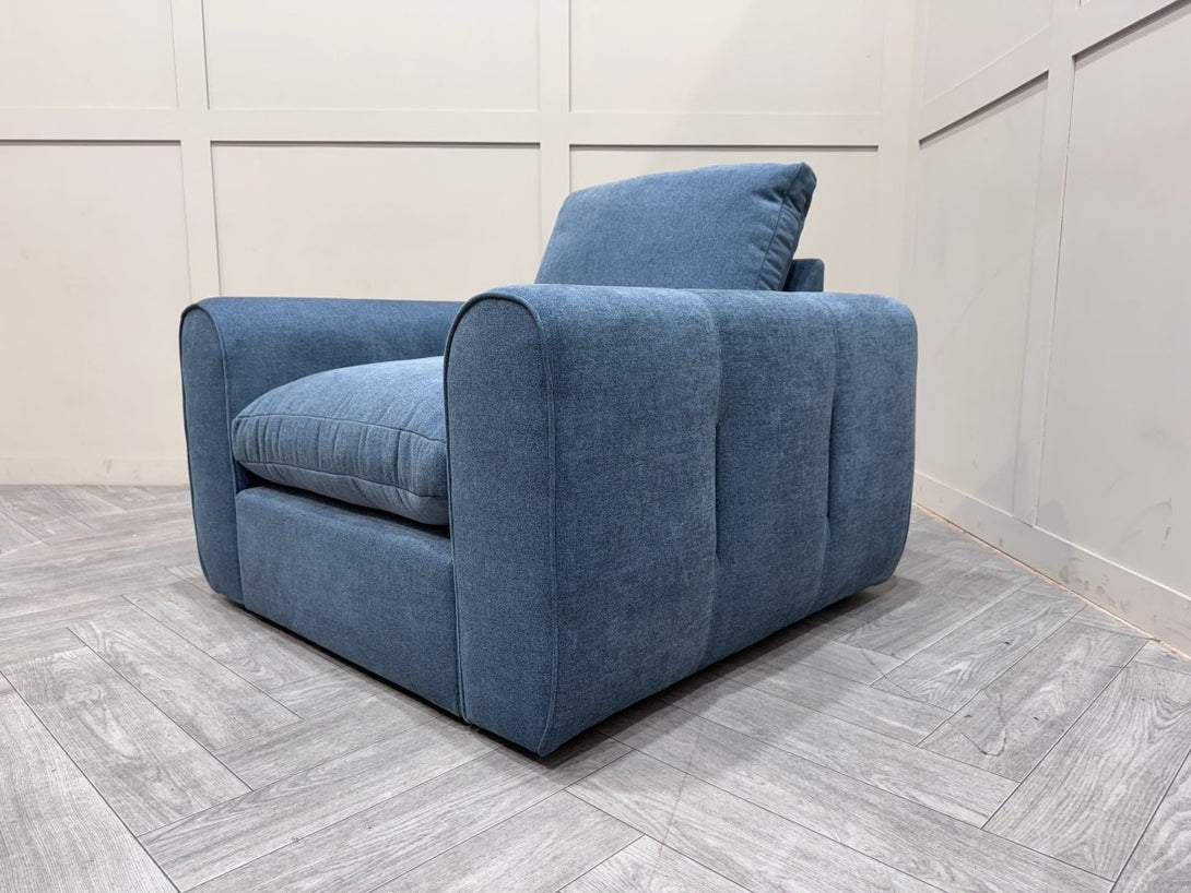 Maine Large Modular Corner Sofa & Armchair, Nantes Blue