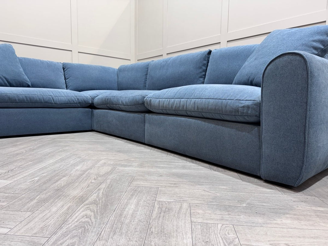 Maine Large Modular Corner Sofa & Armchair, Nantes Blue