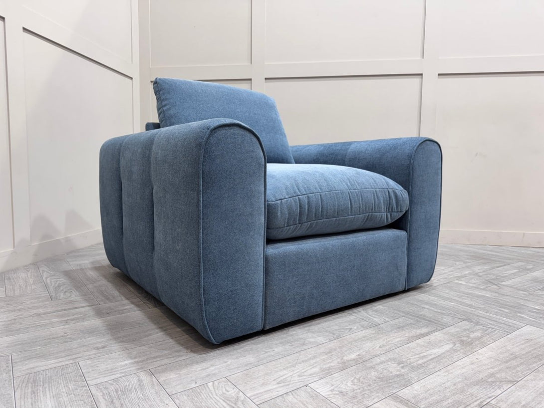 Maine Large Modular Corner Sofa & Armchair, Nantes Blue