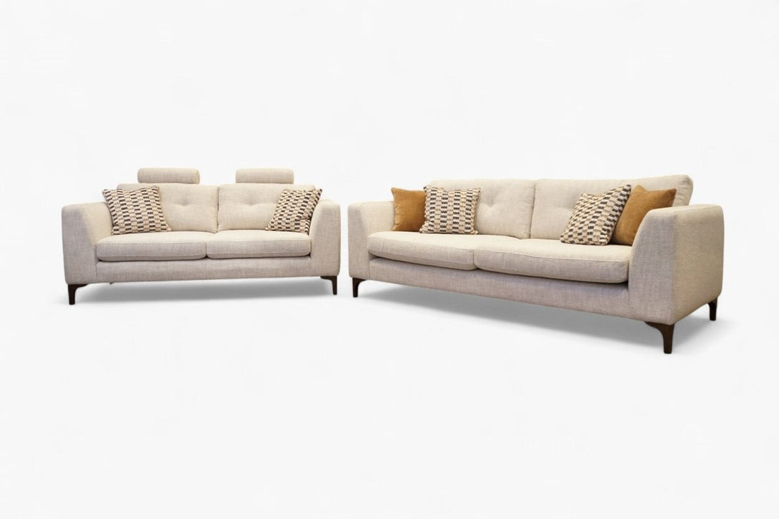Manor 4 & 3 Seater Sofas, Slumber Natural Mix