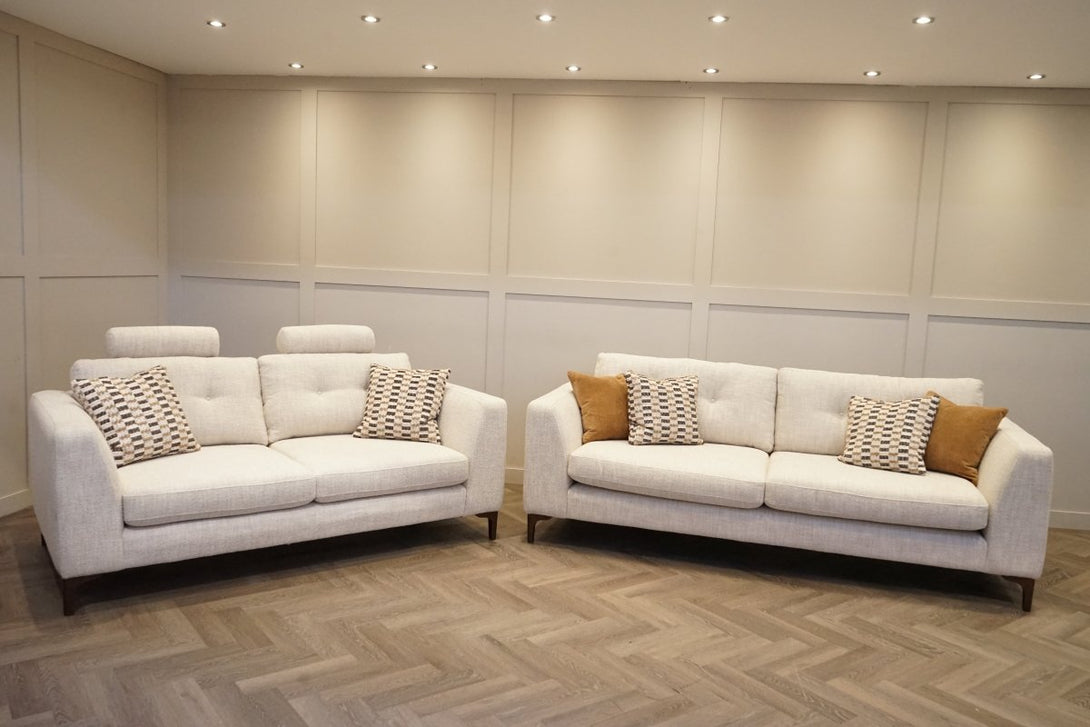 Manor 4 & 3 Seater Sofas, Slumber Natural Mix