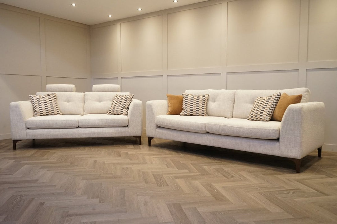 Manor 4 & 3 Seater Sofas, Slumber Natural Mix