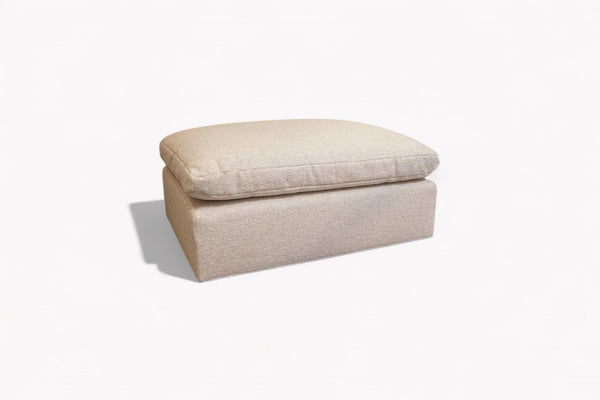 Mellow Footstool, Easy Clean Soft Boucle Natural