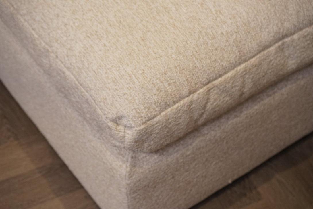 Mellow Footstool, Easy Clean Soft Boucle Natural
