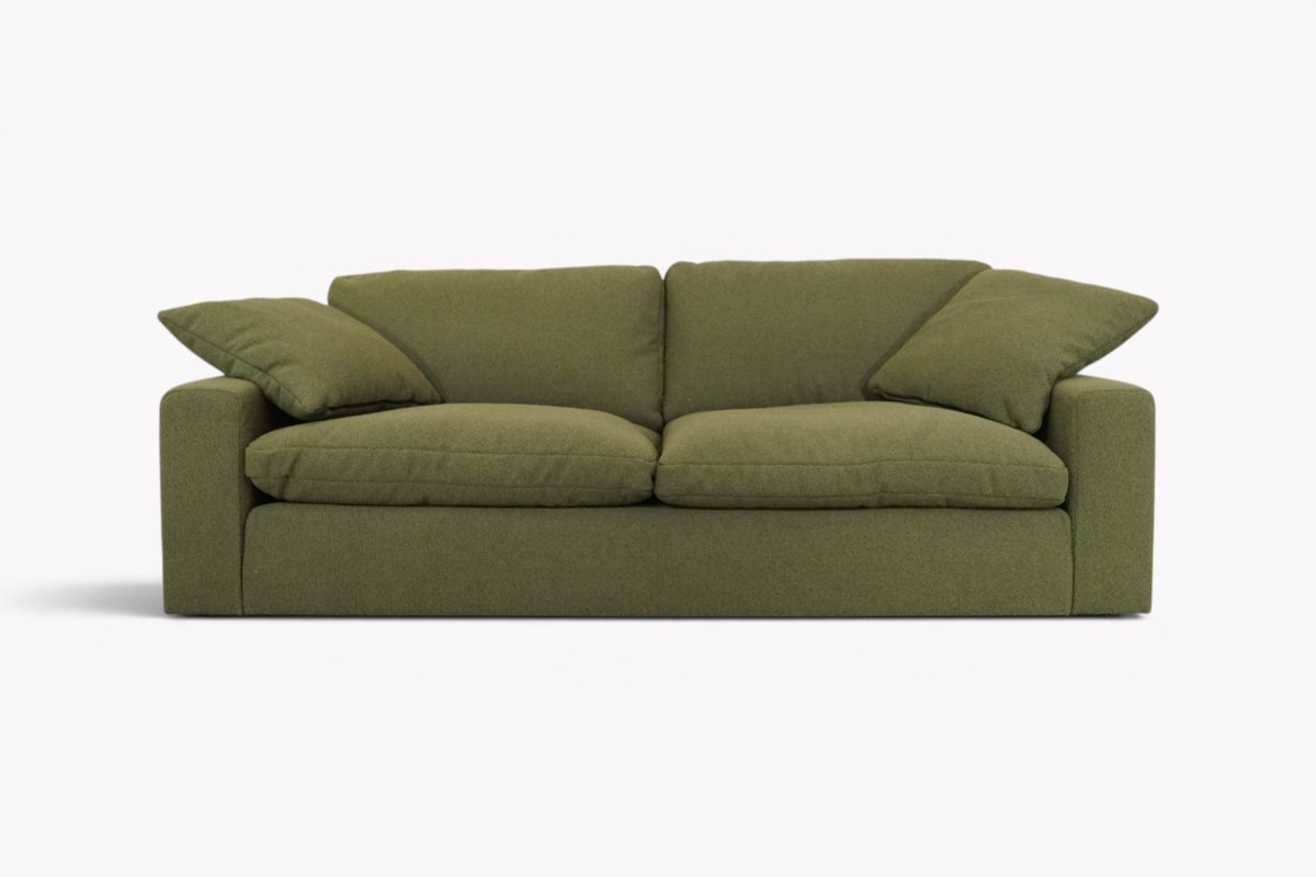 Mellow Grand 4 Seater Sofa, Boucle Olive Green