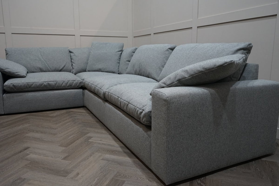 Mellow LHF Corner Sofa, Aquaclean Matilda Steel