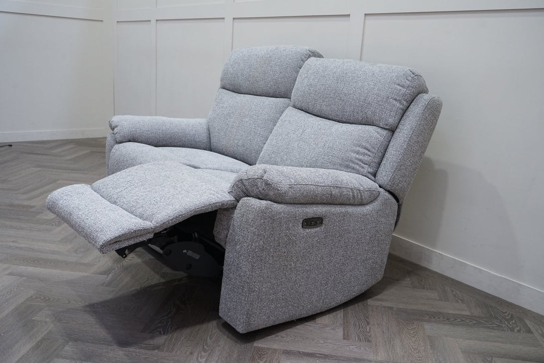 Milano 2 Seater Power Reclining Sofa, Basketweave Pewter