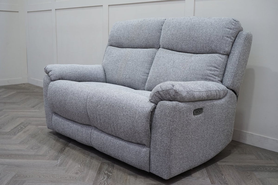 Milano 2 Seater Power Reclining Sofa, Basketweave Pewter