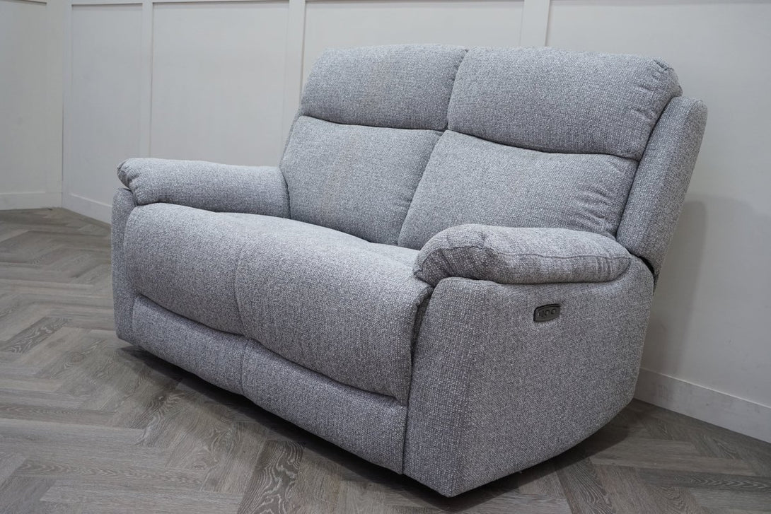 Milano 2 Seater Power Reclining Sofa, Basketweave Pewter