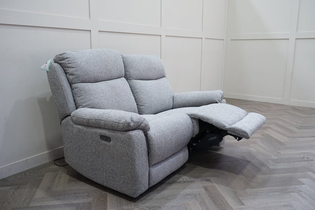 Milano 2 Seater Power Reclining Sofa, Basketweave Pewter
