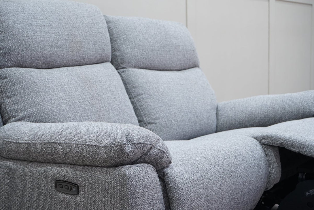 Milano 2 Seater Power Reclining Sofa, Basketweave Pewter
