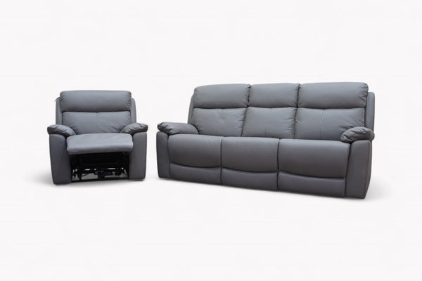 Milano 3 Seater Sofa & Armchair, Power Reclining, Elephant Grey