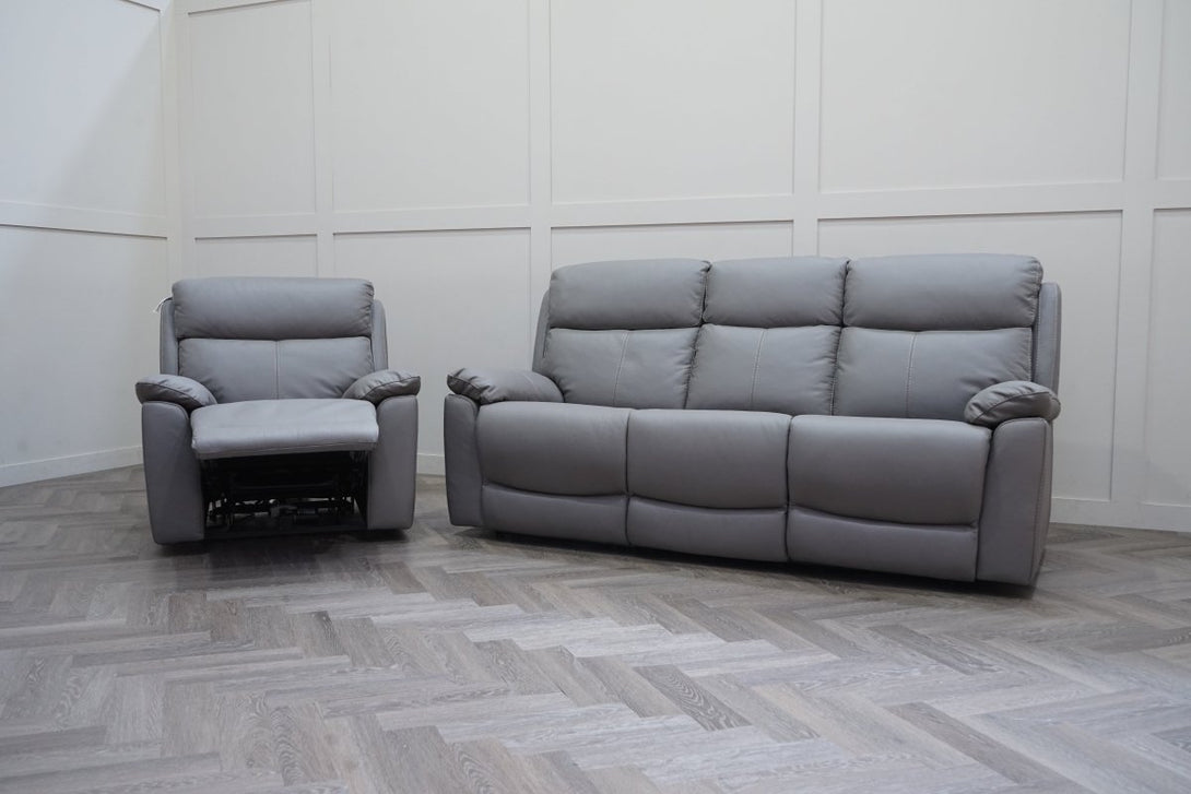 Milano 3 Seater Sofa & Armchair, Power Reclining, Elephant Grey