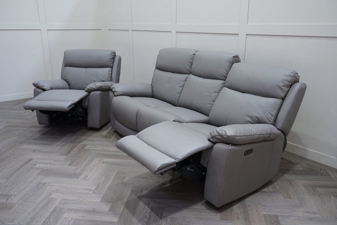 Milano 3 Seater Sofa & Armchair, Power Reclining, Elephant Grey